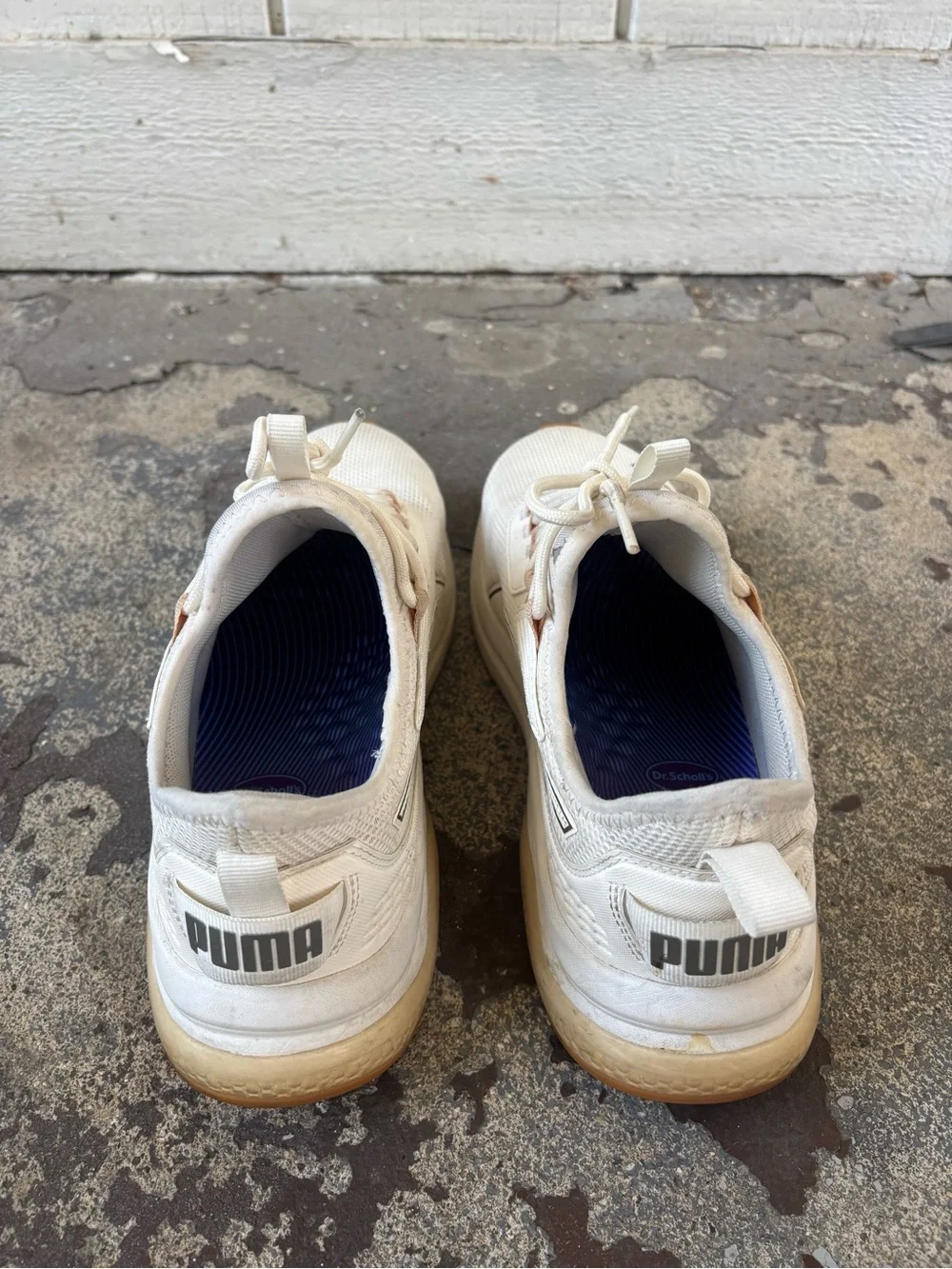 Puma White Athletic Sneakers with Tan Accents